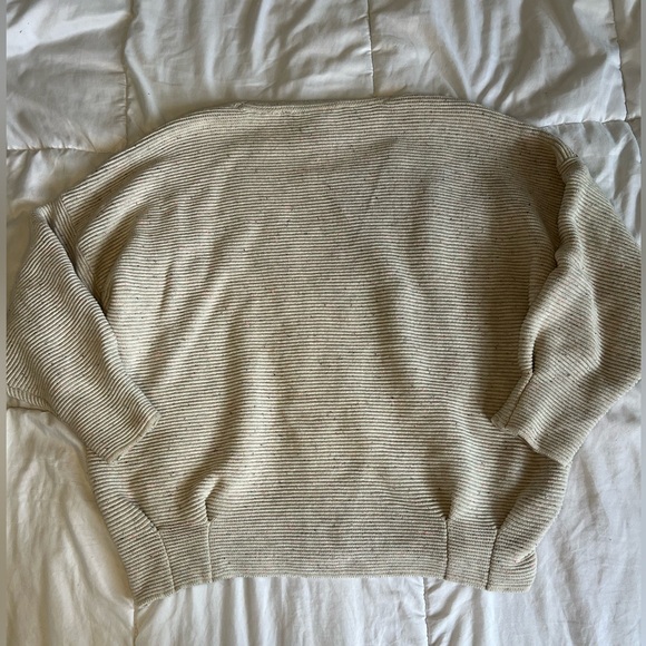 French Connection Beige 3 Quarter Sleeve Sweater With Small Colour Speckles. - Picture 2 of 5